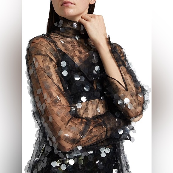 NWT 16Arlington Olall Paillettes Turtleneck Top - Picture 4 of 10